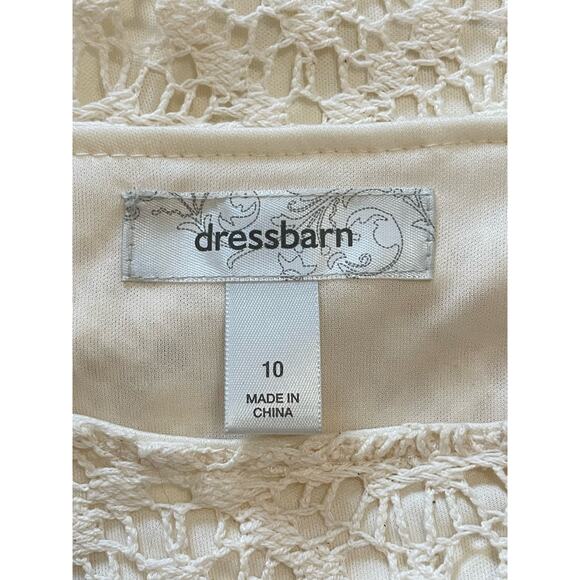Lace Dress with Lasso Belt! Creamy Lace Short Dress, Lined, Sz 10 - Picture 6 of 7